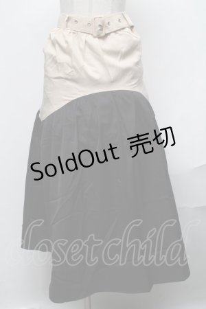 画像: NieR Clothing / バイカラースカート  ベージュｘ黒 S-25-01-31-068-PU-SK-AS-ZS