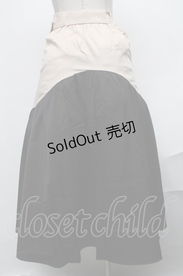 画像2: NieR Clothing / バイカラースカート  ベージュｘ黒 S-25-01-31-068-PU-SK-AS-ZS (2)