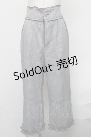 画像: axes femme POETIQUE / ギンガムチェックパンツ  グレー S-25-01-31-076-AX-PA-HR-ZT175