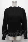 画像1: axes femme / ネックレス付ボリューム袖ニットプルオーバー  黒 S-25-02-02-056-AX-TO-AS-ZT361 (1)