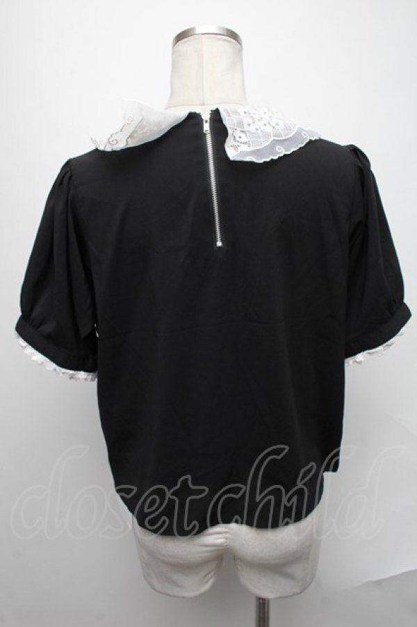 画像2: Swankiss / レース襟トップス  黒ｘ白 S-25-02-02-061-CA-TO-HR-ZS (2)