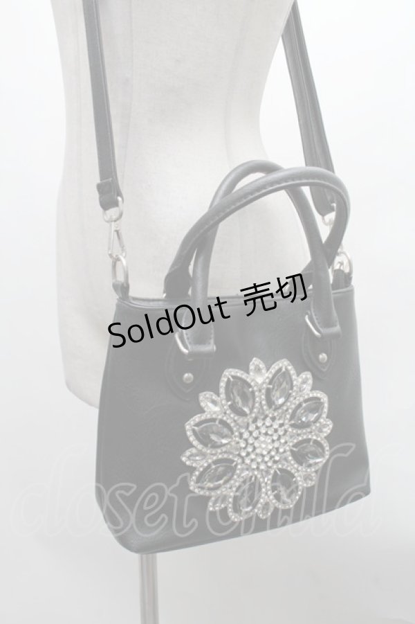 画像2: axes femme / ビジュー付きバッグ  黒 S-25-02-02-012-AX-BG-HR-ZS (2)
