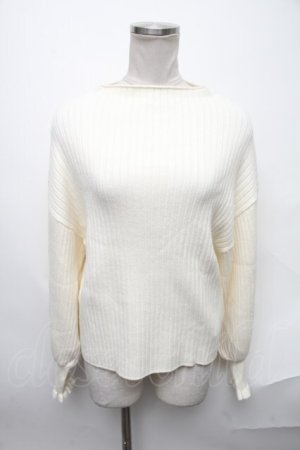 画像: axes femme / ネックレス付ボリューム袖ニットプルオーバー  オフ S-25-02-02-022-AX-TO-AS-ZT186