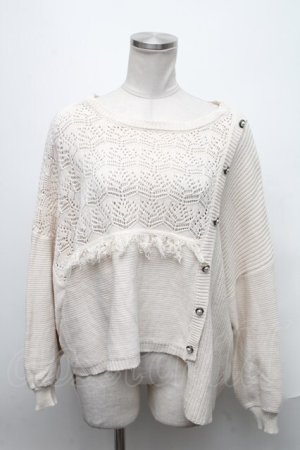 画像: axes femme / パールボタンニット  オフ S-25-02-02-023-AX-TO-AS-ZT194