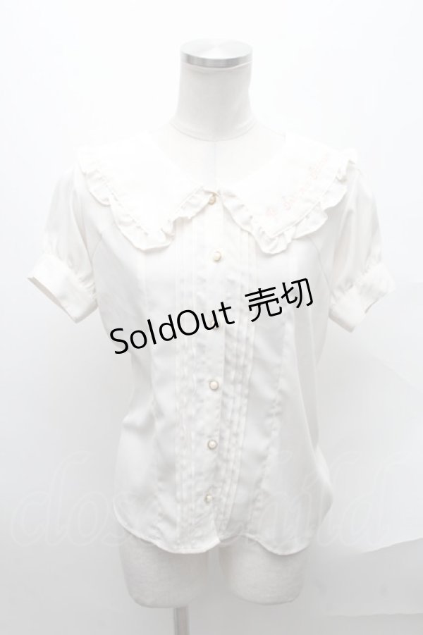 画像1: Ank Rouge / 刺繍セーラー襟ブラウス  キナリ S-25-02-02-034-CA-BL-HR-ZS (1)