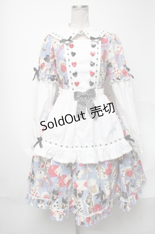 画像1: metamorphose / Wonder Card Aliceワンピース  サックス S-25-02-04-057-ME-OP-HR-ZS (1)