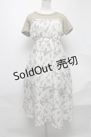 画像: axes femme / ビスチェ切替ドッキングワンピース  カーキｘオフ S-25-02-04-060-AX-OP-AS-ZI