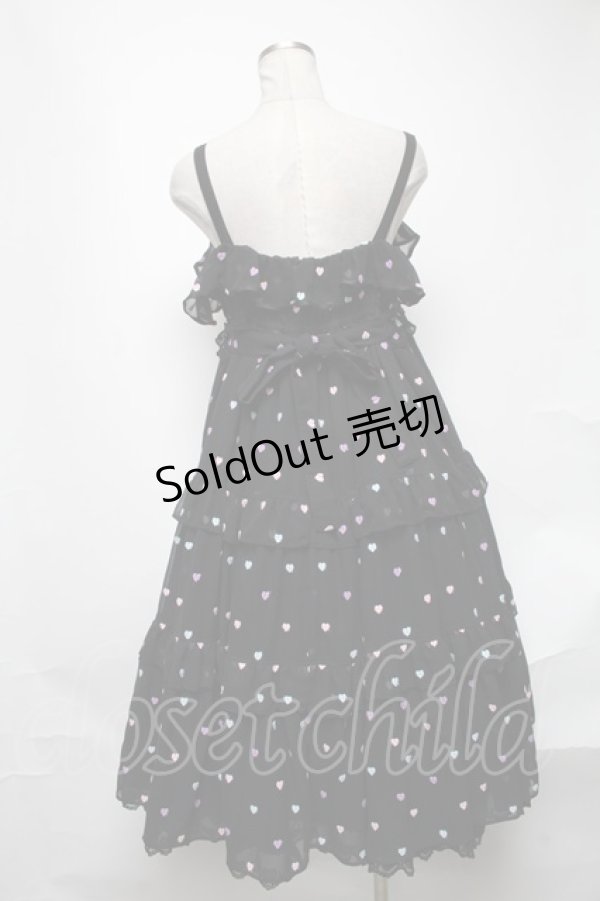 画像2: Angelic Pretty / Candy Petit Heartジャンパースカート  黒 S-25-02-04-077-AP-OP-HR-ZS (2)
