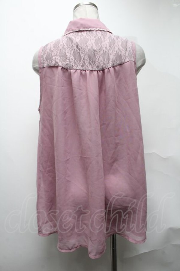 画像2: axes femme / 刺繍ノースリーブブラウス  ピンク S-25-02-04-029-AX-BL-AS-ZS (2)