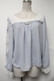 画像1: axes femme POETIQUE / 袖フラワーptシフォントップス  サックス S-25-02-04-038-AX-TO-AS-ZS (1)