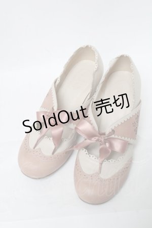画像: axes femme / バラくり抜きリボンパンプス  ベージュ S-25-02-08-005-AX-SK-HR-ZS