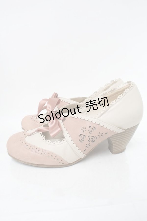 画像2: axes femme / バラくり抜きリボンパンプス  ベージュ S-25-02-08-005-AX-SK-HR-ZS (2)