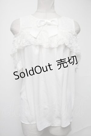 画像: axes femme kawaii / フリルオフショルブラウス  白 S-25-02-08-017-AX-BL-HR-ZS