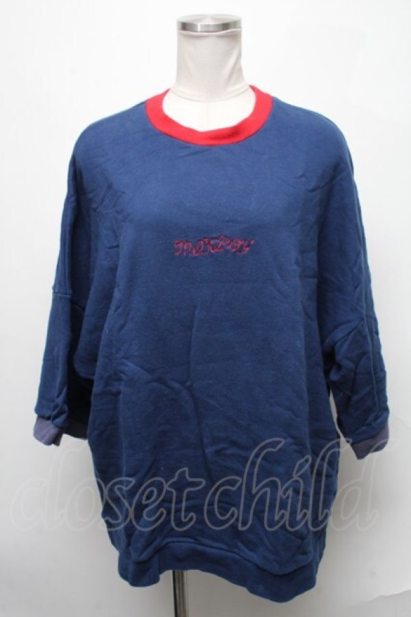 画像1: MILKBOY / 半袖スウェット  紺 S-25-02-11-037-MB-TS-AS-ZT063 (1)