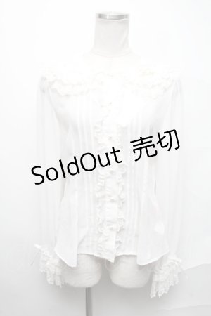 画像: Angelic Pretty / 襟ロゴ刺繍パールブラウス  白 S-25-02-11-023-AP-BL-HR-ZS