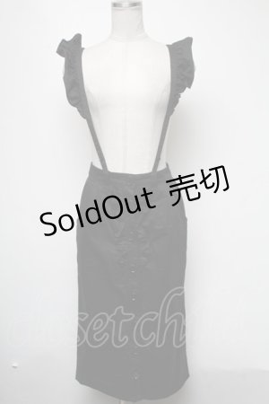 画像: MILK / フリルサスペンダースカート  黒 S-25-02-13-072-ML-OP-AS-ZS
