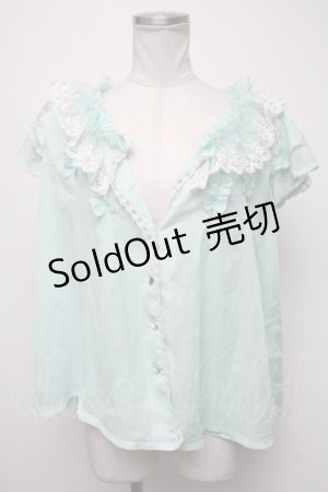 画像: LOLITA / フリルブラウス  グリーン S-25-02-13-027-LO-BL-AS-ZS