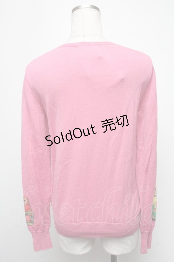 画像2: 【SALE】Jane Marple / マトリョーシカのデコパージュカーディガン  ピンク S-25-02-13-037-JM-TO-HR-ZT017 (2)