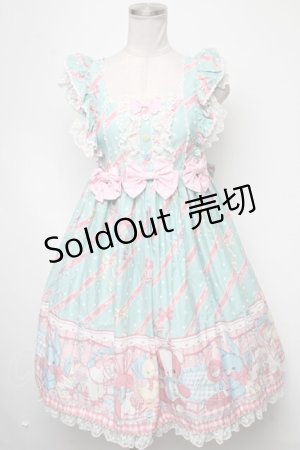 画像: Angelic Pretty / MELODY TOYSハイウエストジャンパースカート  ミント S-25-02-15-065-AP-OP-AS-ZS