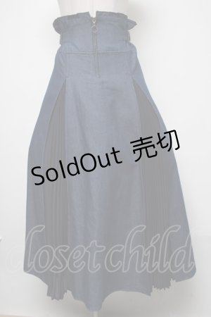 画像: axes femme / ZIPハイウエストスカート  ブルー S-25-02-15-077-AX-TO-HR-ZS