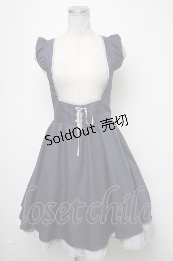 画像1: axes femme POETIQUE / バックデザインサス付きスカート  紺 S-25-02-15-078-AX-OP-HR-ZS (1)