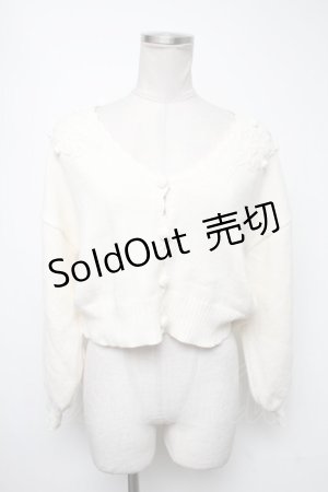 画像: F&A / ローズ刺繍ニットカーディガン  キナリ S-25-02-15-025-LO-TO-HR-ZS