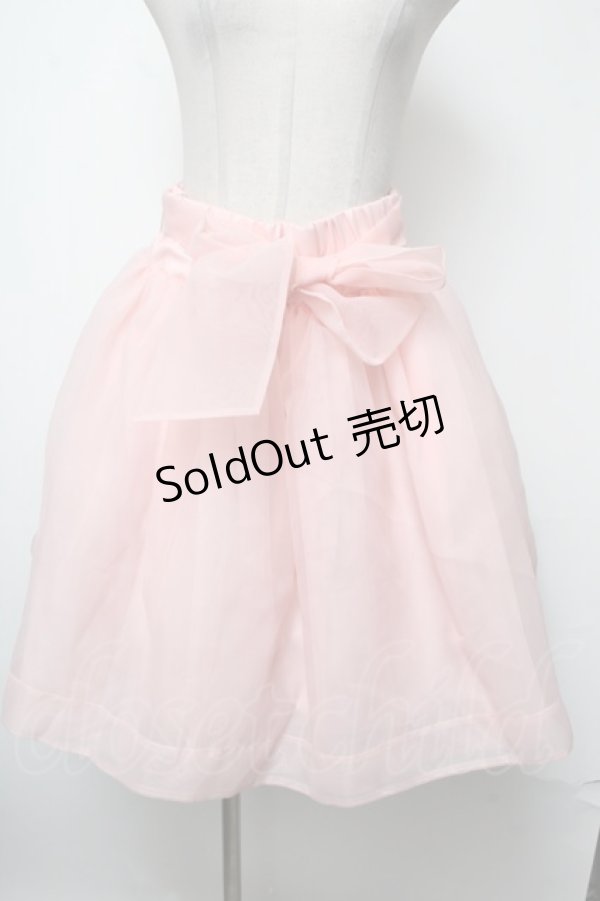 画像1: Maison de FLEUR　Petite Robe / オーガンジーバックリボンスカート  ピンク S-25-02-17-053-LO-SK-AS-ZS (1)
