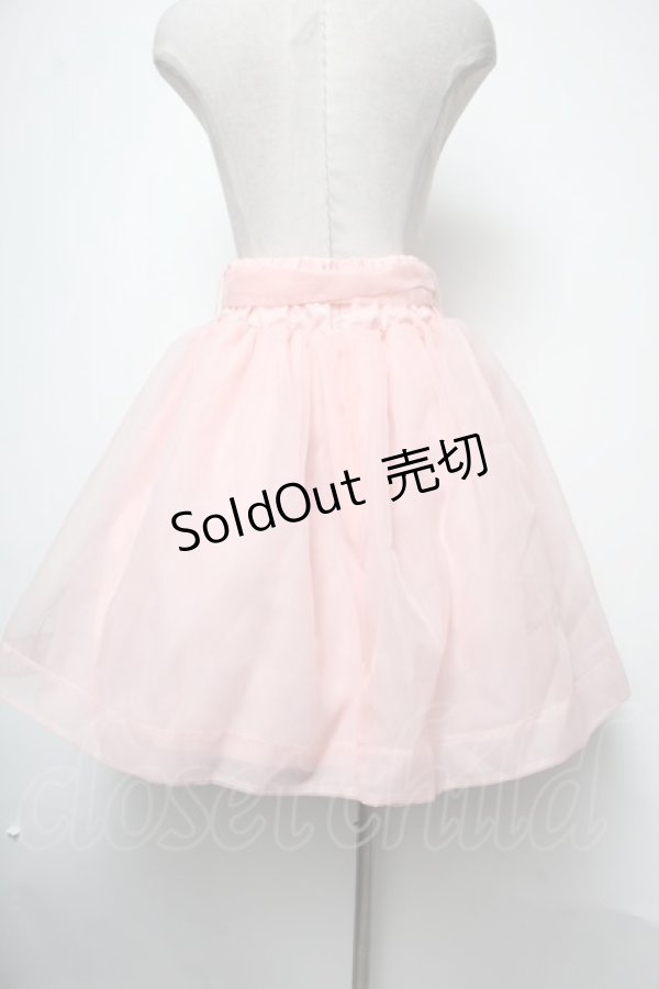 画像2: Maison de FLEUR　Petite Robe / オーガンジーバックリボンスカート  ピンク S-25-02-17-053-LO-SK-AS-ZS (2)
