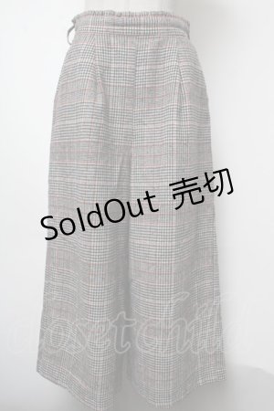 画像: axes femme / チェック柄ワイドパンツ M 黒 S-25-02-17-066-AX-PA-AS-ZT179