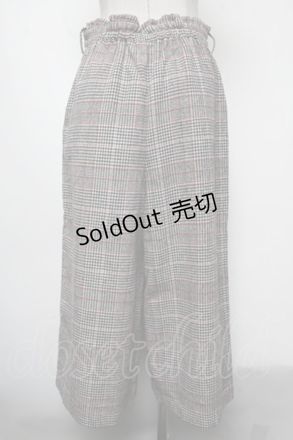 画像2: axes femme / チェック柄ワイドパンツ M 黒 S-25-02-17-066-AX-PA-AS-ZT179 (2)