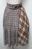 画像1: axes femme POETIQUE / シフォンプリーツ切替チェックスカート  ブラウン S-25-02-17-1052-AX-SK-HR-ZI (1)