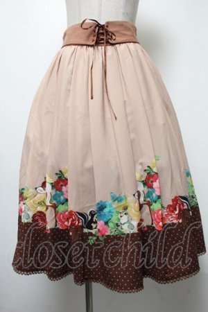 画像: axes femme POETIQUE / ディズニー バンビ/スカート  ベージュ S-25-02-17-1053-AX-SK-AS-ZT180