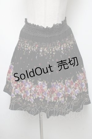 画像: axes femme / パネル花柄スカート  黒 S-25-02-17-1068-AX-SK-AS-ZT195