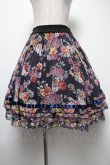 画像1: axes femme / 花柄プリーツスカート M 紺 S-25-02-17-1071-AX-SK-SZ-ZI (1)