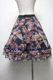 画像2: axes femme / 花柄プリーツスカート M 紺 S-25-02-17-1071-AX-SK-SZ-ZI (2)