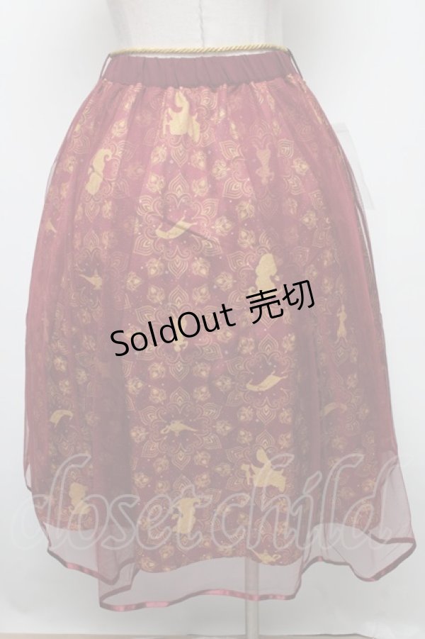 画像2: 【SALE】axes femme POETIQUE / ディズニーアラジン/スカート  ワイン S-25-02-17-1038-AX-SK-AS-ZT195 (2)