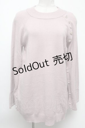 画像: axes femme / アソート釦付スリット袖ニット  ピンク S-25-02-17-014-AX-TO-SZ-ZT194