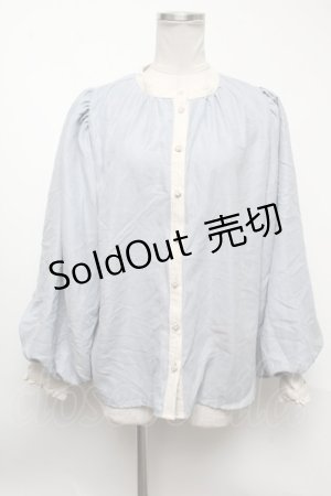 画像: axes femme / バイカラーコールブラウス F サックス S-25-02-17-019-AX-BL-SZ-ZS