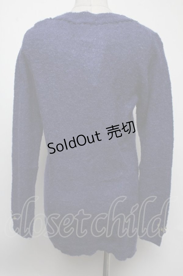 画像2: axes femme / TOPアルパカ混カーディガン  ブルー S-25-02-17-029-AX-TO-AS-ZT306 (2)