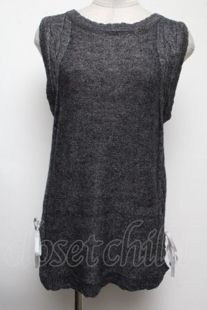 画像: axes femme / プチハイネックニットベスト  グレー S-25-02-17-040-AX-TO-AS-ZT344