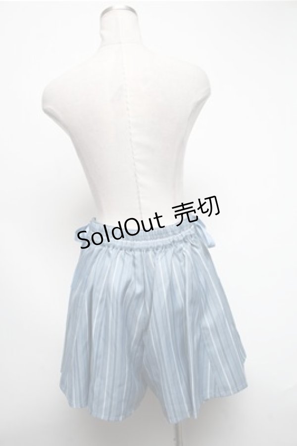 画像2: axes femme POETIQUE / ストライプキュロット  サックス S-25-02-19-081-AX-PA-HR-ZI (2)