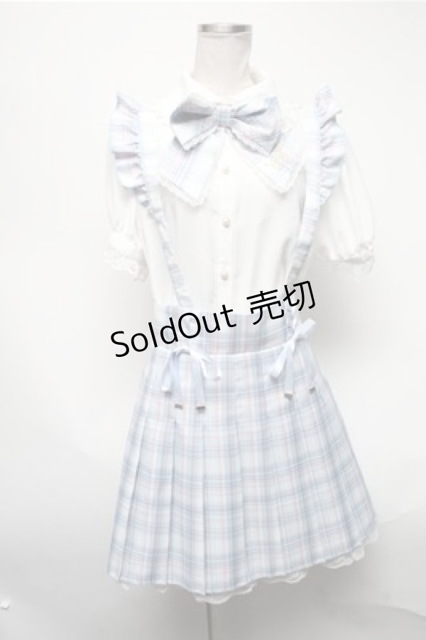 画像1: Secret Honey / チェックセットアップ  白ｘサックス S-25-02-19-047-CA-JA-HR-ZS (1)
