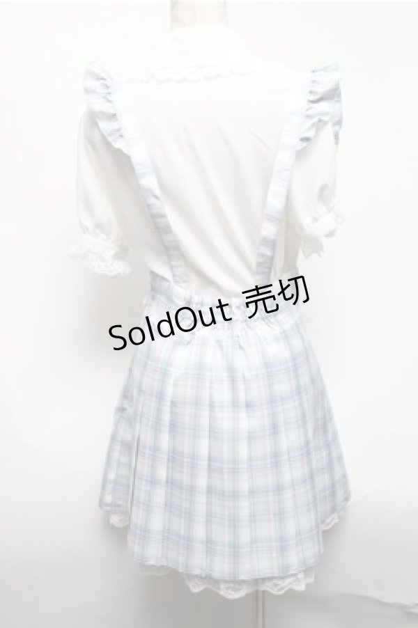 画像2: Secret Honey / チェックセットアップ  白ｘサックス S-25-02-19-047-CA-JA-HR-ZS (2)