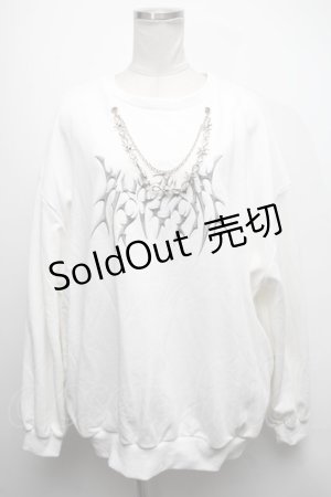 画像: REFLEM / チェーン メタリックロゴ BIG スウェット  白 S-25-02-21-024-PU-TO-AS-ZS