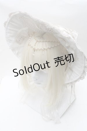 画像: ALICE and the PIRATES / Bijou Princess 私の愛おしい宝物 ボンネット  白 S-25-02-21-008-PA-AC-AS-ZS