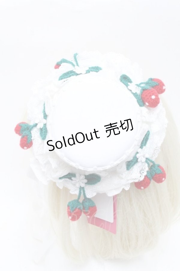 画像3: Angelic Pretty / おめかしBerry編みぐるみミニHat  白 S-25-02-25-004-AP-AC-HR-ZS (3)