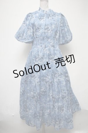 画像: axes femme / オーガンジーフラワーワンピース  ブルー S-25-02-25-048-AX-OP-AS-ZI