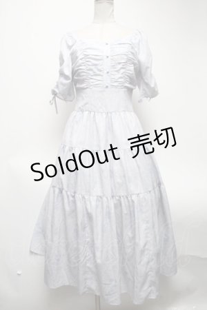 画像: An MILLE / Flowerギャザーティアードワンピース  オフホワイト S-25-02-25-057-EL-OP-HR-ZS
