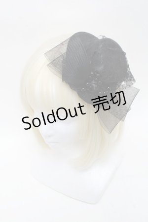 画像: GOTH / コサージュ＆チュールミニハット  黒 S-25-02-25-007-GO-ZA-HR-ZS