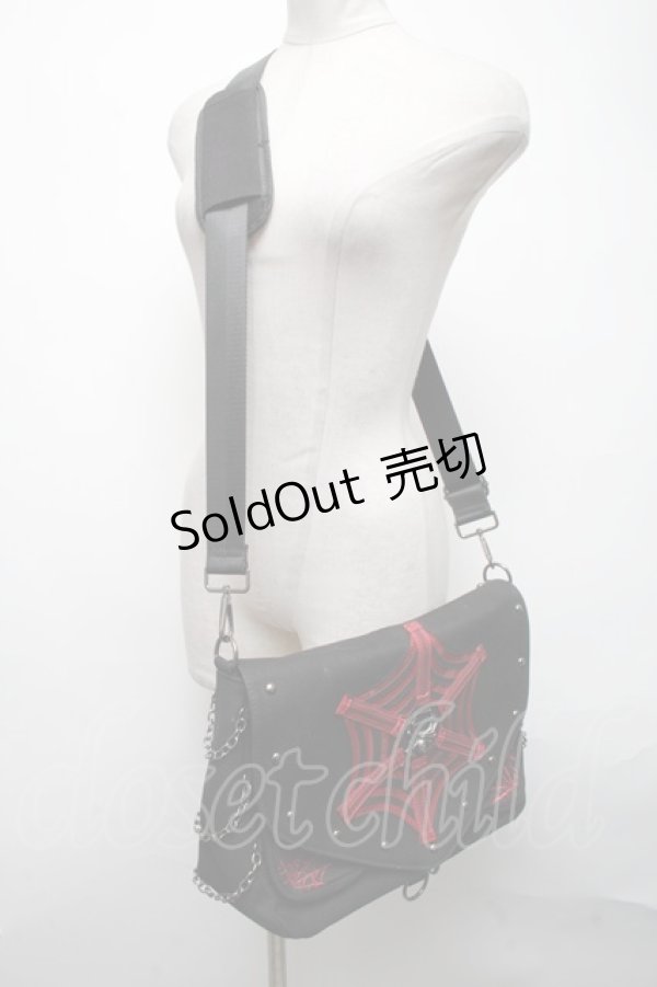 画像2: Demonia / メッセンジャーバッグ  黒ｘ赤 S-25-02-25-011-PU-BG-HR-ZS (2)